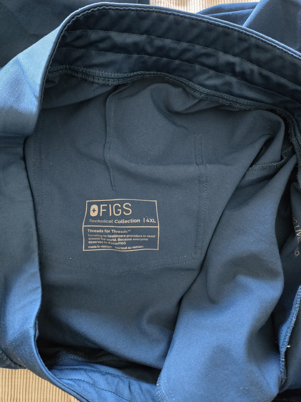 Figs Deep Reef Blue Scrub Set. Top 2xl Pants 4xl - Picture 6 of 8